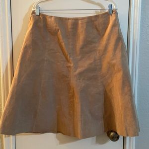 Daisy Fuentes Khaki Suede Leather A Line Skirt | 12 EUC